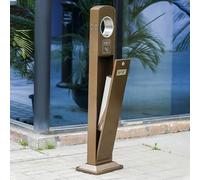 Cenicero ignífugo con cerradura con cilindro extraíble, tapa impermeable para patio, resistente al viento, uso en exteriores