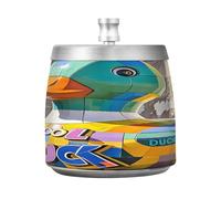 Cenicero impermeable para exteriores con tapa, soporte para cenizas de cigarros para ahumador, bandeja decorativa para cenicero para decoración del hogar, patio, mosaico, piedra de pato