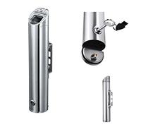 Cenicero independiente para exteriores, contenedor de cigarrillos montado en la pared, cenicero de aleación de aluminio, cenicero de patio de acero inoxidable con cerradura, contenedores de