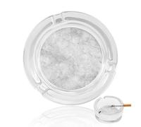 Cenicero moderno de cristal con textura de piedra caliza gris para cigarrillos, ceniceros decorativos portátiles para decoración del hogar y la oficina