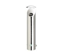 Cenicero mural de acero inoxidable, bajo llave VAR, 2,5 l, H x Ø 530 x 180 mm