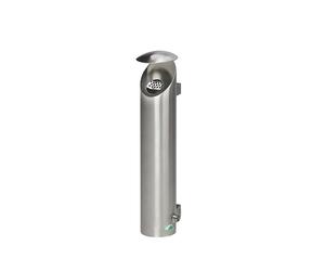 Cenicero mural de acero inoxidable, bajo llave VAR, 2,5 l, H x Ø 530 x 180 mm