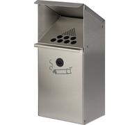 Cenicero mural de acero inoxidable VAR, capacidad 3,7 l, bajo llave