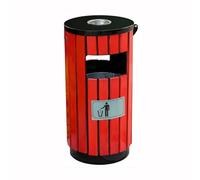 Cenicero para exteriores con malla para extinción de cigarrillos, pedículo vertical para cigarrillos, construcción de acero galvanizado, capacidad de 15 litros para residuos