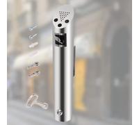 Cenicero Pared Exterior de Acero Inoxidable para Restaurantes Hoteles y Pub Club por Poweka, 30cm x 6.2cm (Plata)