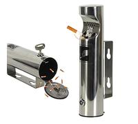 Cenicero pequeño de pared para exteriores, cenicero de pie de acero inoxidable para uso en exteriores, sin humo, resistente al viento, con cerradura, para patio y jardín