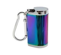 Cenicero pequeño sellado de tamaño de bolsillo para ceniceros para viajes al aire libre, coche, contenedor de aleación de aluminio para acampar al aire libre