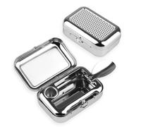 Cenicero portátil, 2 ceniceros de bolsillo con tapa, ceniceros portátiles de acero inoxidable para cigarrillos, caja portátil a prueba de olores para exteriores, viajes, camping, coche, bar