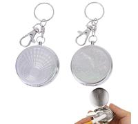 Cenicero portátil de bolsillo, 2 piezas, mini ceniceros con tapa y llavero, diseño floral, ideal para viajes y uso en exteriores, color aleatorio