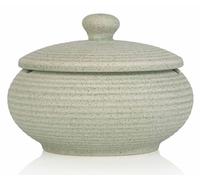 Cenicero Retro de Cerámica Con Tapas - Para Exterior, Puros, Hogar, Oficina, Jardín, Restaurante, Hotel (Blanco)