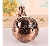 Cenicero Retro Feng Shui para decoración del hogar, Estilo Vintage, con Menos Olor, de Metal, portátil, con Tapa Deslizante, Ideal para Interiores y o