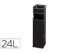 Cenicero Sie Papelera Cuadrada Negra Medidas 65x18x18 cm Capacidad para 24 Litros