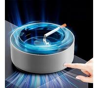 Cenicero sin humo, purificador de aire 2 en 1, multifuncional, con filtro, ceniceros purificadores para cigarrillos coche interiores (gris)