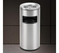 Cenicero Vertical Basurero con Cenicero de Pie, Papelera de Acero Inoxidable Cubo Interior Extraíble, para Restaurante la Oficina el Hotel y el Jardín(24.5 * 67.5cm/9.6 * 26.6in)