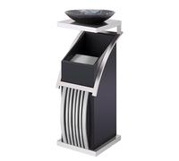 Cenicero Vertical con Cubo Interior Extraíble, Papelera de Acero Inoxidable, Solución para Áreas de Fumadores Comerciales, para Vestíbulo Hotel(Silver)