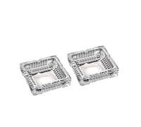 Ceniceros Cenicero De Vidrio Diseño Cuadrado Clásico 5.8in Adecuado for Barra Oficina, Etc(2PCS)