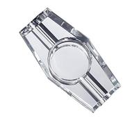Ceniceros de cristal transparente, Cenicero de escritorio cristal con base antideslizante y muesca for puros