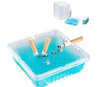 Ceniceros desechables para cigarrillos al aire libre, ceniceros sin humo para interiores, ceniceros portátiles resistentes al viento, paquete de 30 ceniceros desechables purificadores de humo azul con