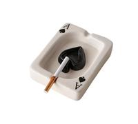 Ceniceros Poker Ceramic Cigarette Ashtray Cigar Ashtray Desktop Smoking Ashtray Home Office Fashion Decoration Handmade Gift Cenicero(Spade)