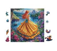 Cenicienta con Vestido Amarillo Puzzle 100 Piezas Papel Principiantes Desarrollo Habilidades Estimulación Cerebral Juego Compartir 28x28cm