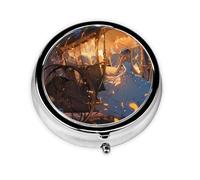 Cenicienta Este pequeño pastillero redondo impreso es un organizador portátil de pastillas y vitaminas perfecto para bolsillos, bolsos y viajes.