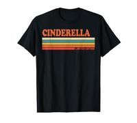 Cenicienta Retro Personalizado Nombre Vintage Rayas Camiseta gráfica económica