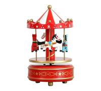 Cenifin Carrusel de Navidad Caja de Música con Melodías Clásicas Manivela a Mano para Enrollar Elegante Decoración Rotatoria Para Casas de Vacaciones Decoraciones Caja de Música