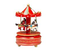 Cenifin Carrusel de Navidad Caja de Música con Melodías Clásicas Manivela a Mano para Enrollar Elegante Decoración Rotatoria Para Casas de Vacaciones Decoraciones Caja de Música