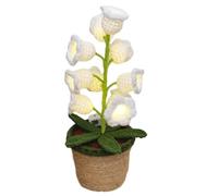 Cenifin Luz de flores de punto LED. Delicado ganchillo. Decoraciones LED de punto Iluminación de plantas