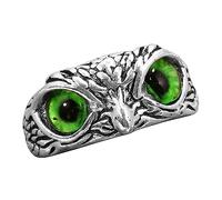 Cenifin Moda Vintage con Dulces Ojos Y Búho Para Hombres Y Mujeres Anillos Abiertos Plata Compromiso Boda Pareja Joyería Regalos Búho Para Plata Ajustable Abierto Ajustable, como se describe