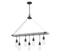 Ceniza Ajustable en Altura Araña Elway Gun Metal 7 E27 Lámparas Interior Luz