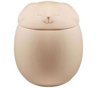 Cenizas para Mascotas con Forma De Perro, Urna Cerámica Alta Temperatura Hecha A Mano, Pequeño Recuerdo, Frasco Almacenamiento Hermético Escritorio(Beige White)