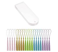 Cenlin 20 marcadores acrílicos transparentes en blanco, accesorios rectangulares para manualidades, marcadores de libros acrílicos transparentes con 20 borlas pequeñas