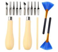 CENMEN 1 Juego de Herramientas de Linograbado, con 5 Cabezales de Cuchillas Diferentes, Bloques de Linóleo, Bloque de Tallado de Goma para Sellos de Goma, Tallado de Bricolaje