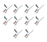 CENMEN 10 abrazaderas de laboratorio de 3 dedos ajustables con extensión científica ajustable negro clip de soporte de laboratorio