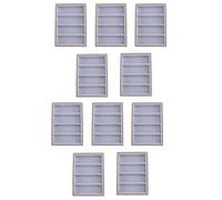 CENMEN 10 fundas para gafas de sol, 4 rejillas, caja de exhibición de gafas de sol, bandeja organizadora de joyas, color marrón