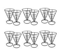 CENMEN 12 soportes de alambre de metal para alimentos, cesta frita, soporte para servir patatas fritas, soporte para pollos
