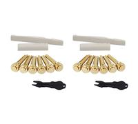 CENMEN 12X Juego de Reemplazos de Clavijas de AbulóN para Silla de Puente de Tuerca de Extremo de Cuerda de Guitarra AcúStica (Pasadores de LatóN y Tuerca de Silla de Montar de Hueso)