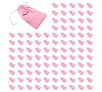 CENMEN 150 bolsas de plástico para el cuidado posterior de las pestañas, bolsas de maquillaje para artículos de aseo, neceser de viaje con cordón, color rosa, M