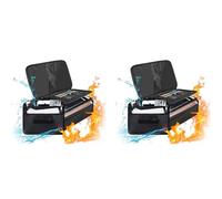 CENMEN 2 bolsas organizadoras de archivos ignífugas, caja de documentos ignífuga e impermeable con bolsa de dinero, bolsa segura ignífuga con cerradura