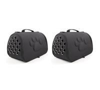 CENMEN 2 bolsas plegables para perros y gatos, bolsas de transporte para mascotas, color negro