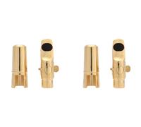 CENMEN 2 boquillas de metal para saxofón soprano Jazz 5C + almohadillas + hebilla de tapa con chapado en oro