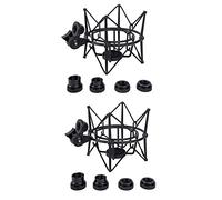CENMEN 2 soportes de micrófono ajustables para grabación de micrófono, soporte de metal para micrófono (negro)