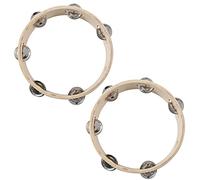 CENMEN 2 x Pandereta tiene 6 pares de platillos 8 pulgadas de madera piel de oveja de acero