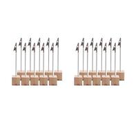 CENMEN 20 soportes para notas, base de pino, clip vertical para notas, para oficina, boda, decoración de casa, fotos de cumpleaños