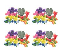 CENMEN 240 piezas de suministros de decoración tropical, hojas de monstera y flores de hibisco, 20,3 cm, hojas de imitación