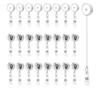 CENMEN 25 carretes retráctiles para insignia, clips de carrete de insignia, soportes para tarjetas de identificación con clip giratorio de cocodrilo retráctil