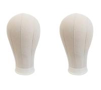 CENMEN 2X Cabeza de Lona de Maniquí de 22 Pulgadas para la FabricacióN de Pelucas de Encaje de ExtensióN de Cabello y Cabeza de Maniquí de Estilo de ExhibicióN