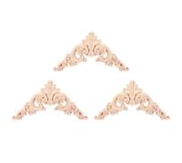 CENMEN 3 apliques de madera de roble tallada sin pintar para decoración del hogar, 12,5 x 12,5 cm