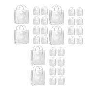 CENMEN 30 bolsas de regalo transparentes con asas, bolsas de la compra de PVC impermeables para joyas, dulces, perfumes, bodas